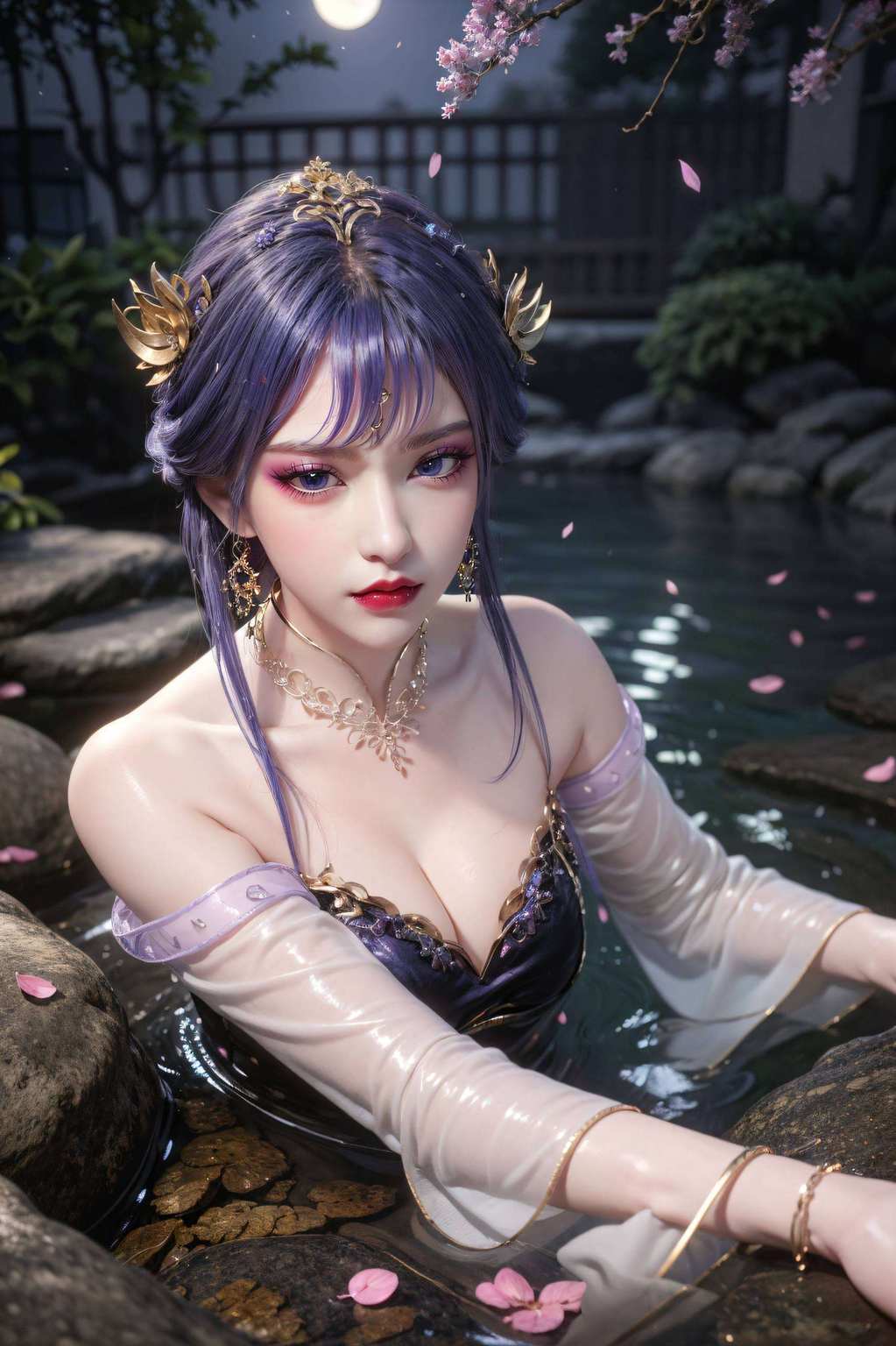 美女翩翩壁上观瞻
