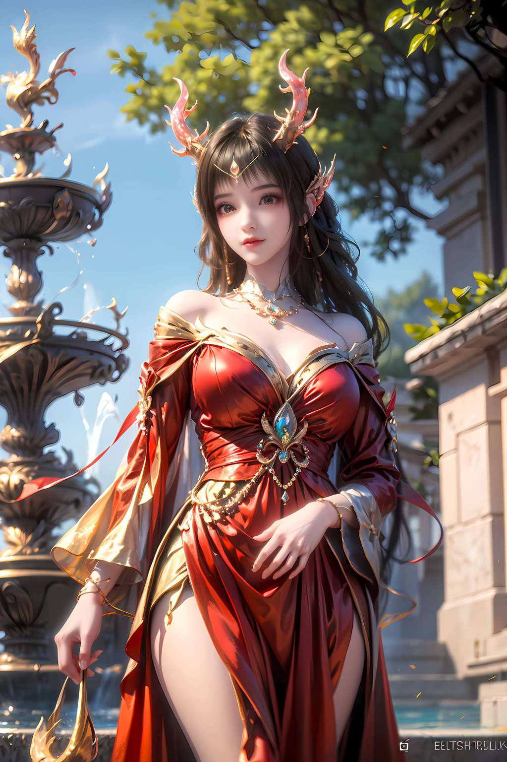 美女映屏便得风华绝代