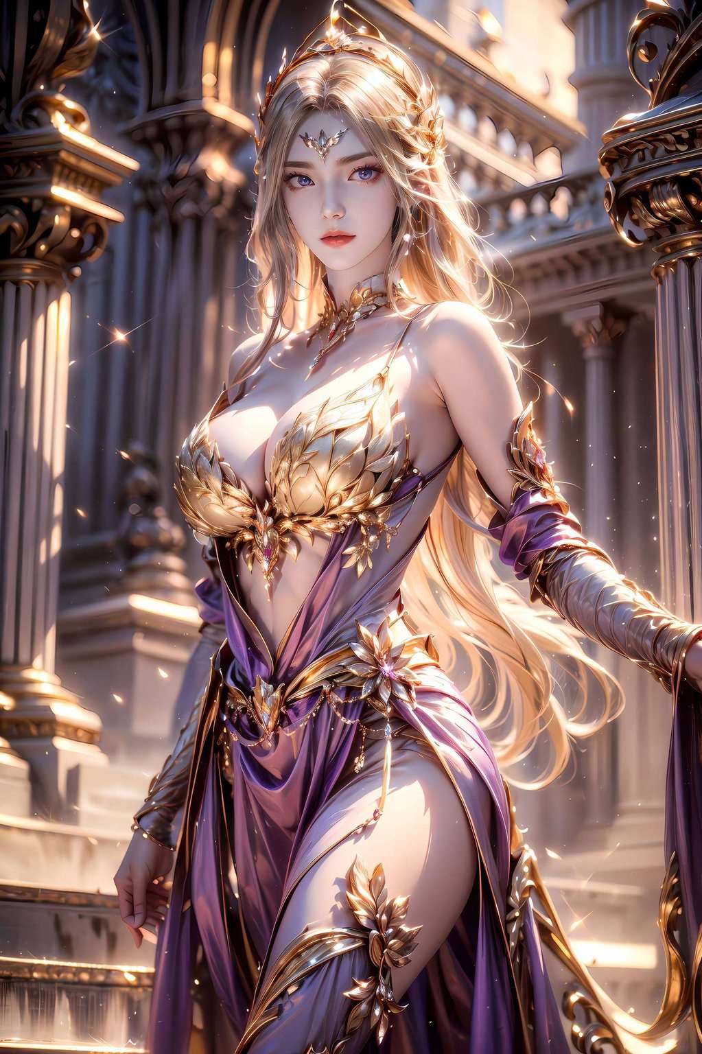 将她的美艳与神秘完美融合让人陶醉在她的玄幻世界里