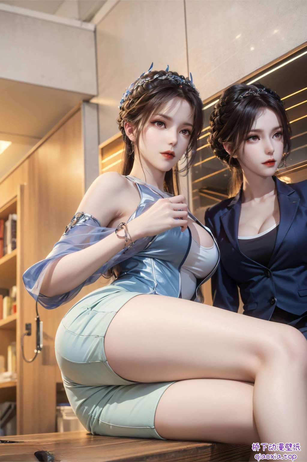 宛如一只活泼的小兔子扑向心爱的大白兔谁说极简壁纸就不能有国漫美女的味道？小舞的美