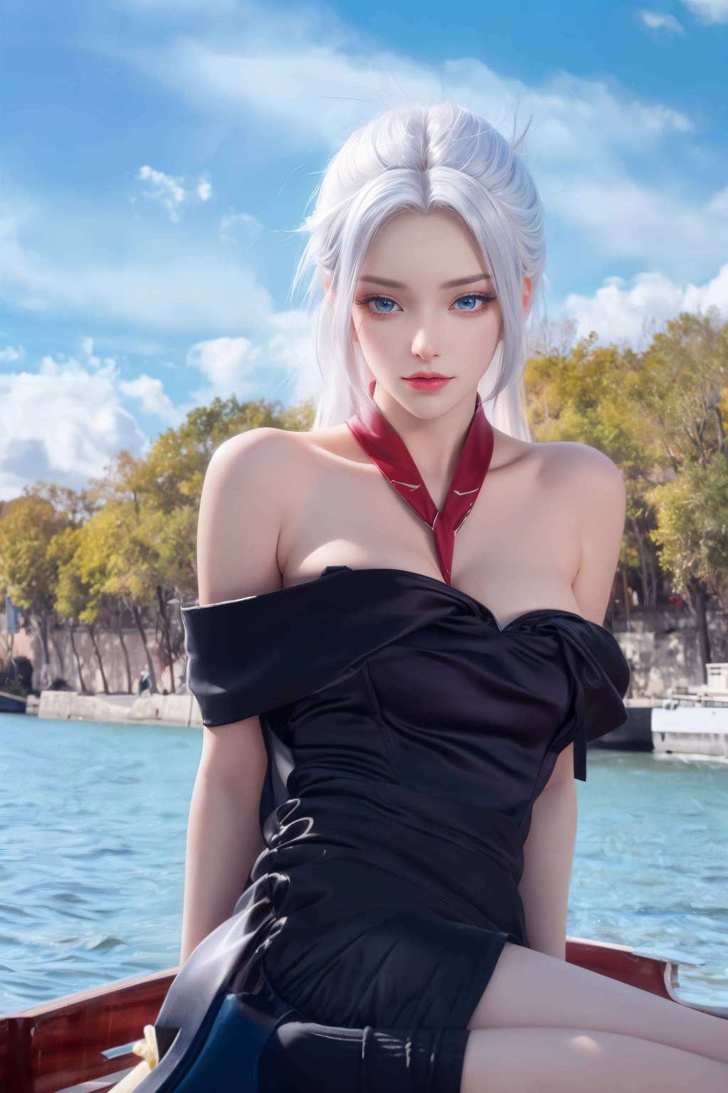 动漫美女笑春风韩月壁纸图文映
