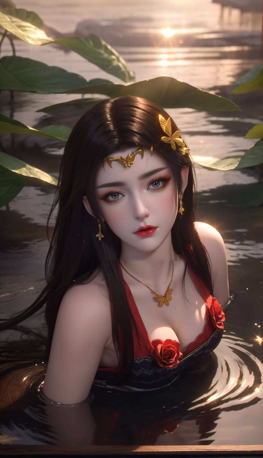 犹如壁画中的彩鳞更是动漫女神的化身