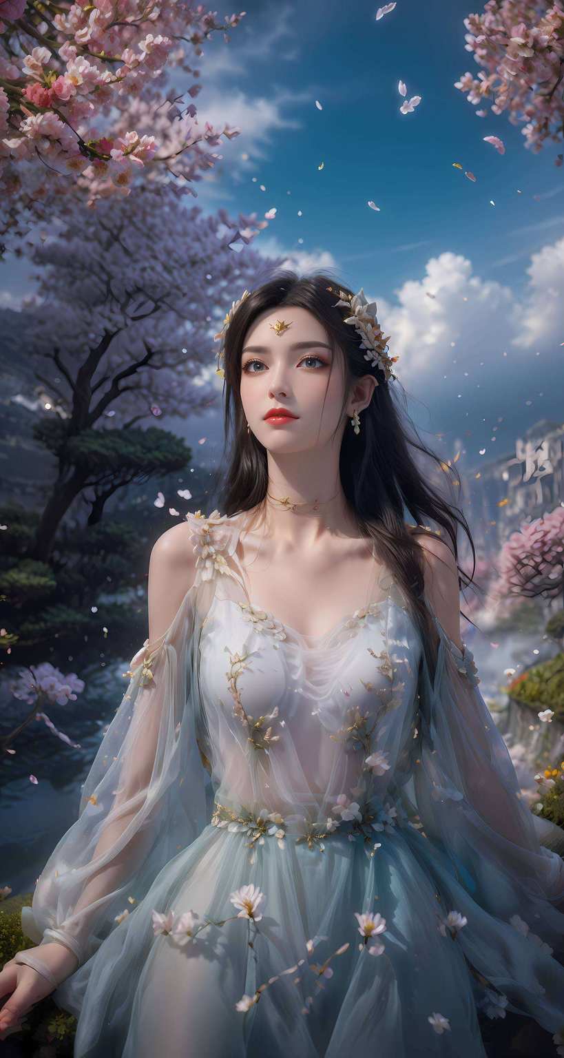 彩鳞闪耀桌面壁纸上的她