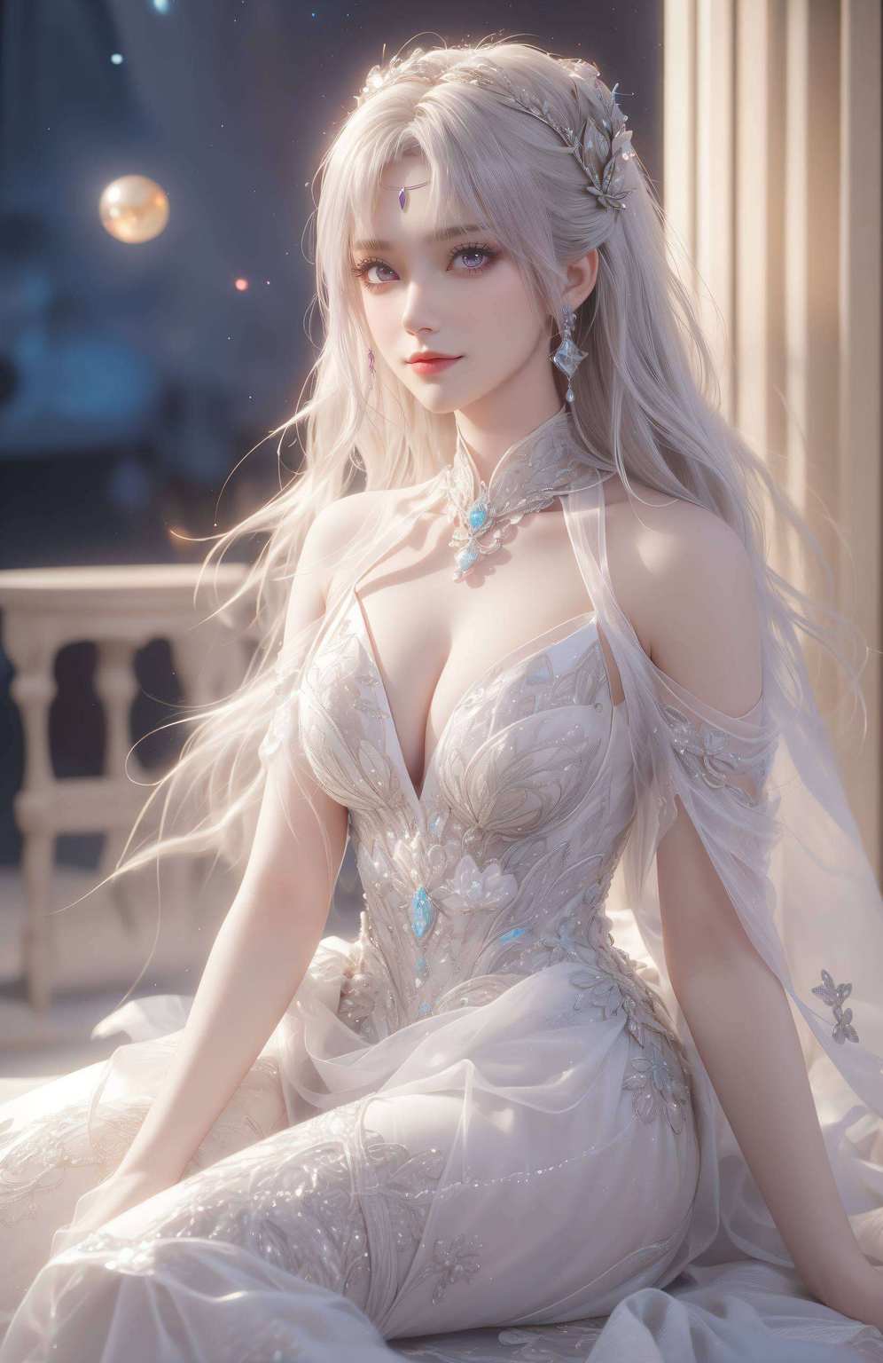 白衣若雪尽显国漫美女之神韵