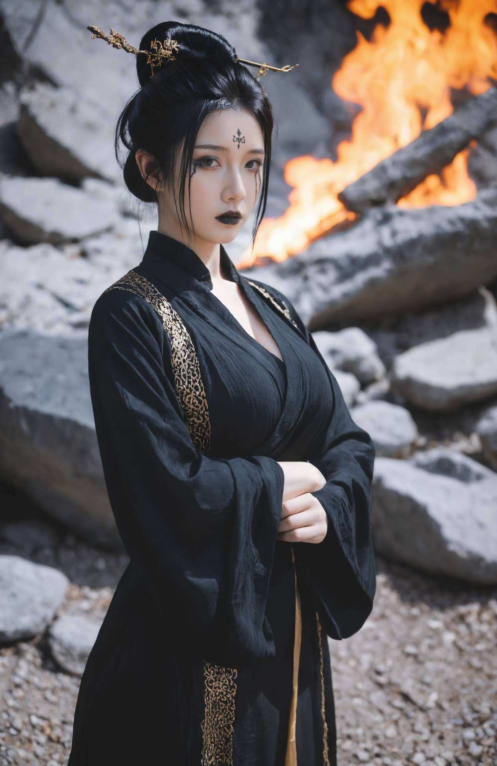 让每一次解锁都变成一场视觉盛宴！🎆👩‍🎤它是融合了国漫经典角色——黑神话悟空四妹的高清壁纸！🌟想象一下