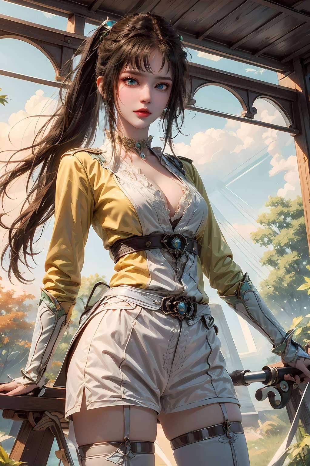 完美展现了国漫美女的韵味今天给大家推荐一款绝美的AI生成AIGC完美像素iPhone宽屏壁纸