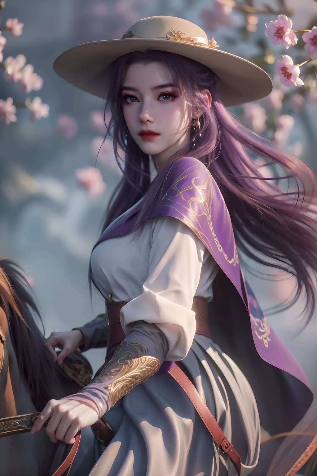 美人如画壁上画中