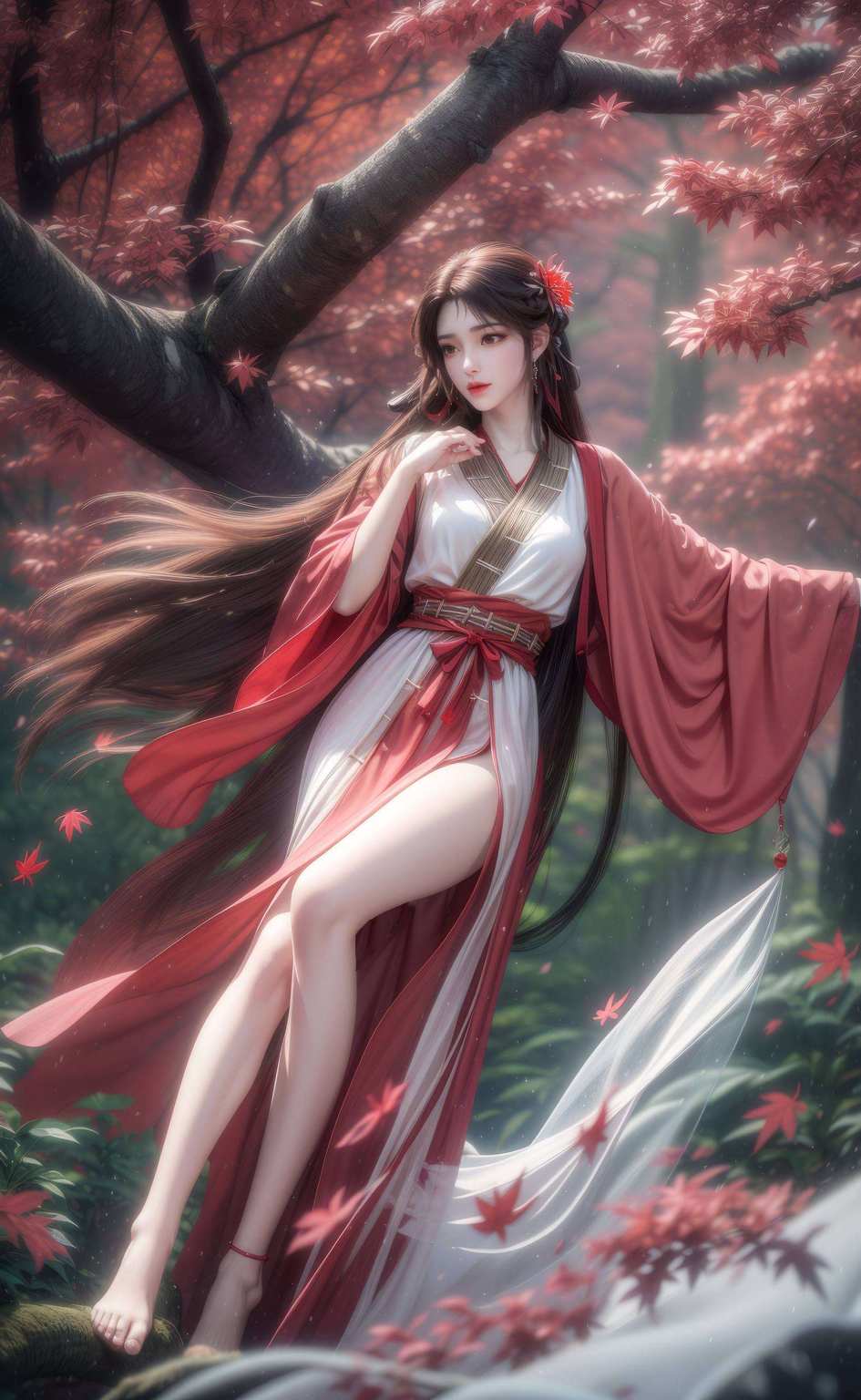 让你的手机瞬间变身国漫女神的私人画廊！高清画质动漫迷们！来看看这款绝美的AI素材壁纸吧！火灵儿的完美像素iPhone动画壁纸