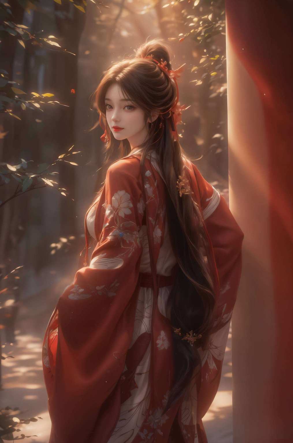 着一身烈焰般的红衣这位国漫界的女神