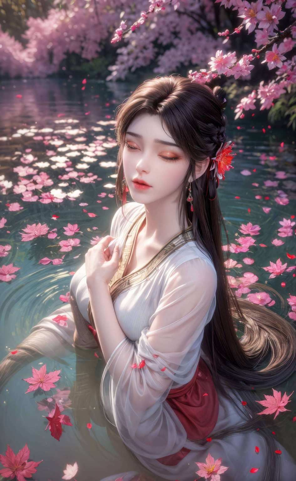 而这幅壁纸将她的美与玄幻元素完美融合