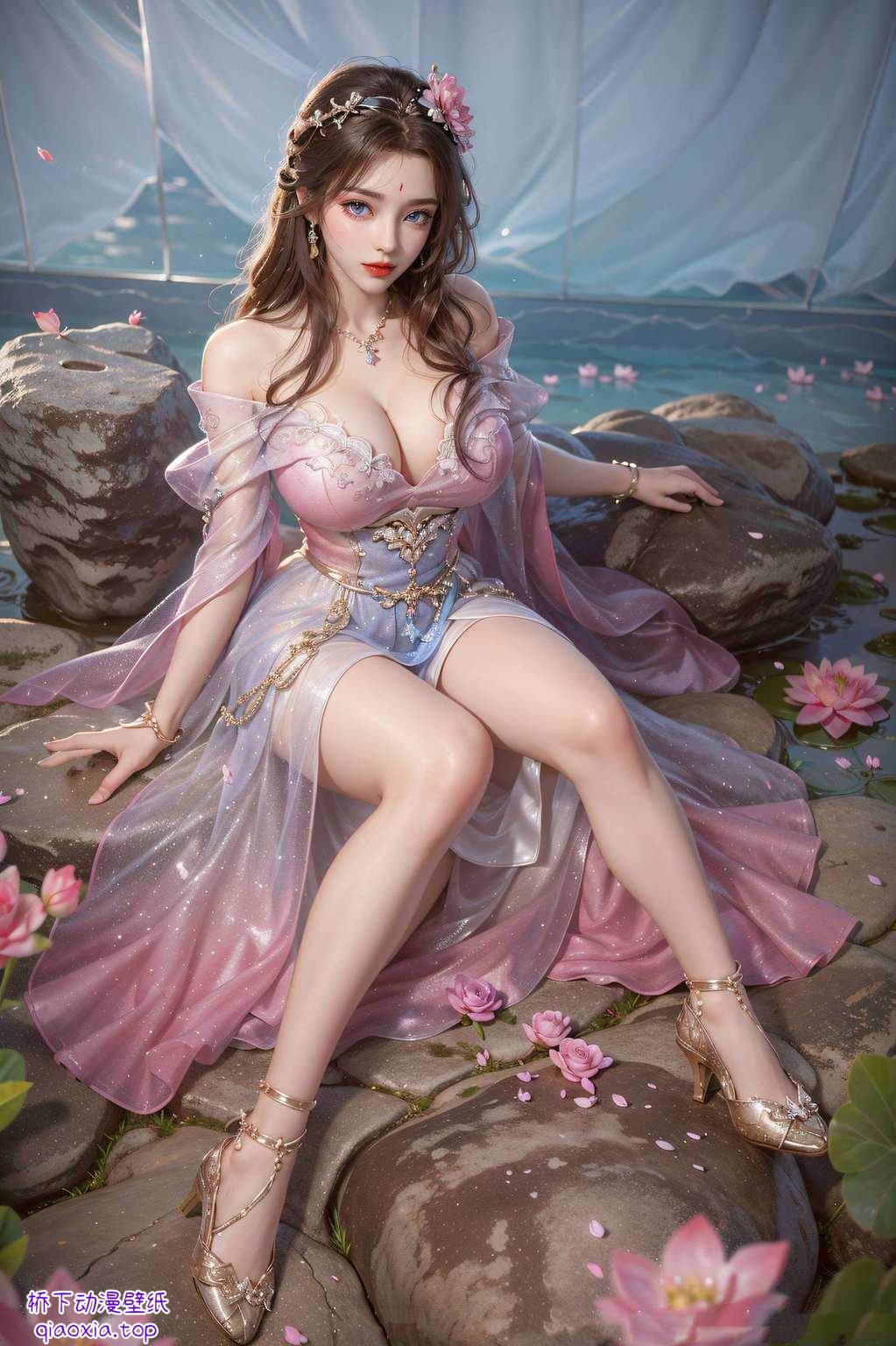 月婵皎洁挂碧空国漫美女翩翩舞