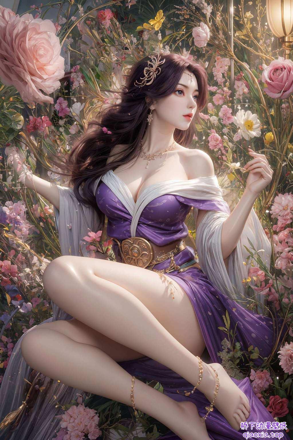 在这绚烂的极简世界里两位国漫美女在此壁纸中交汇