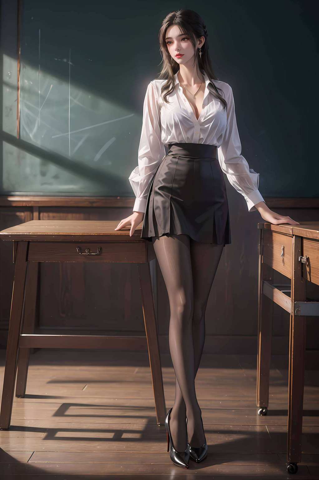 婉约佳人观其三屏壁纸
