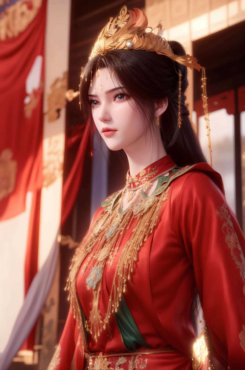 婉约动人着一袭华美婚服