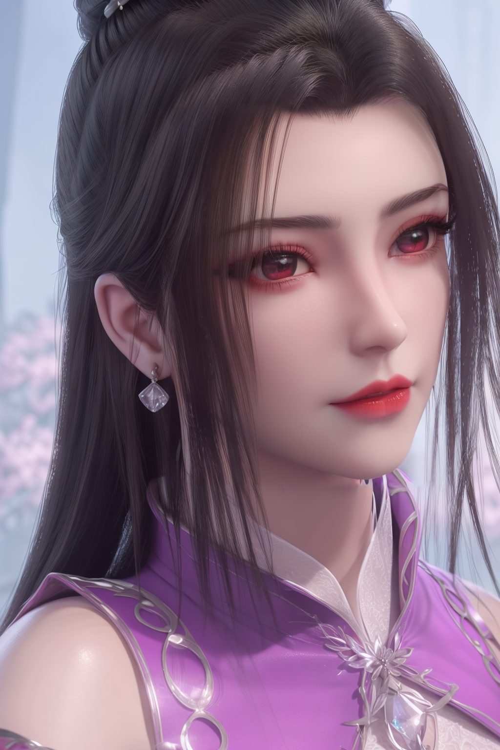 她的眼神电力十足仙逆柳眉那标志性的一字眉