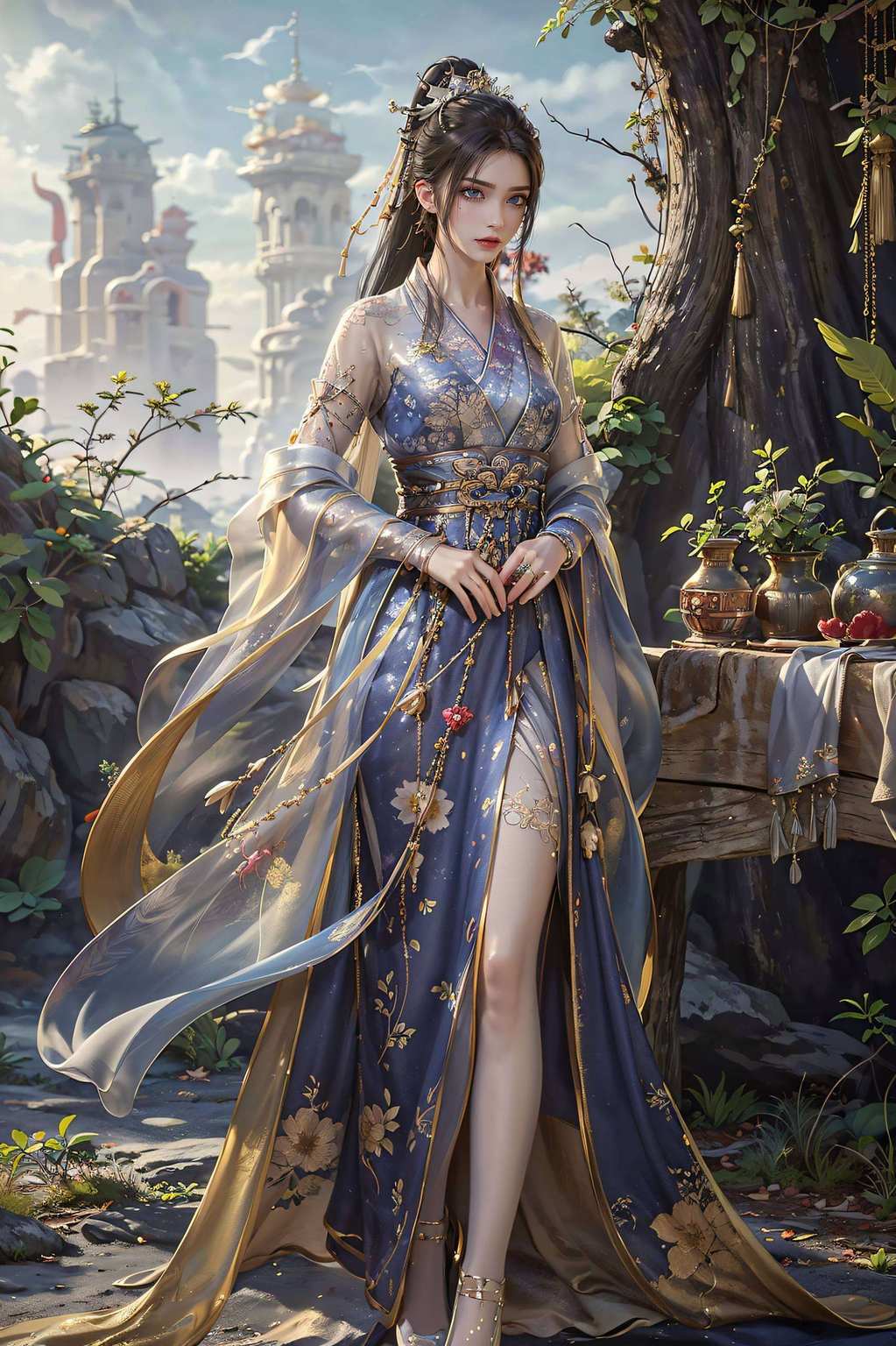 她的美宛若画卷中走出的仙子