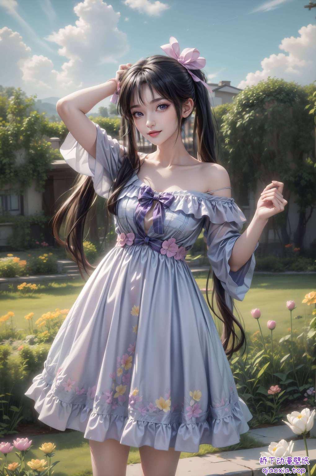 她的壁纸跃然于手机壁纸之上