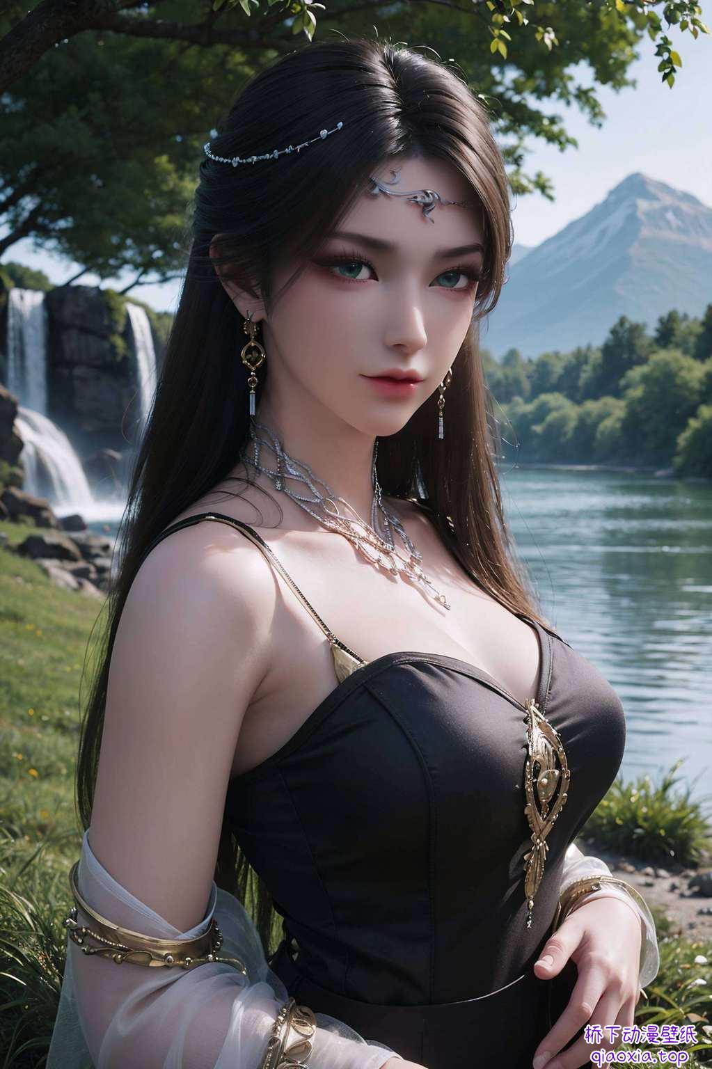 灵动眸光一袭红衣映霞光