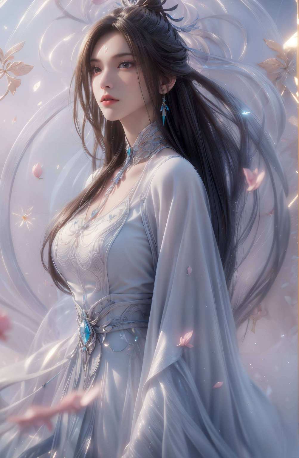 高清精细到连她九天仙女裙摆上的每一朵花纹都清晰可见绝对让你的手机瞬间提升不止一个档次！