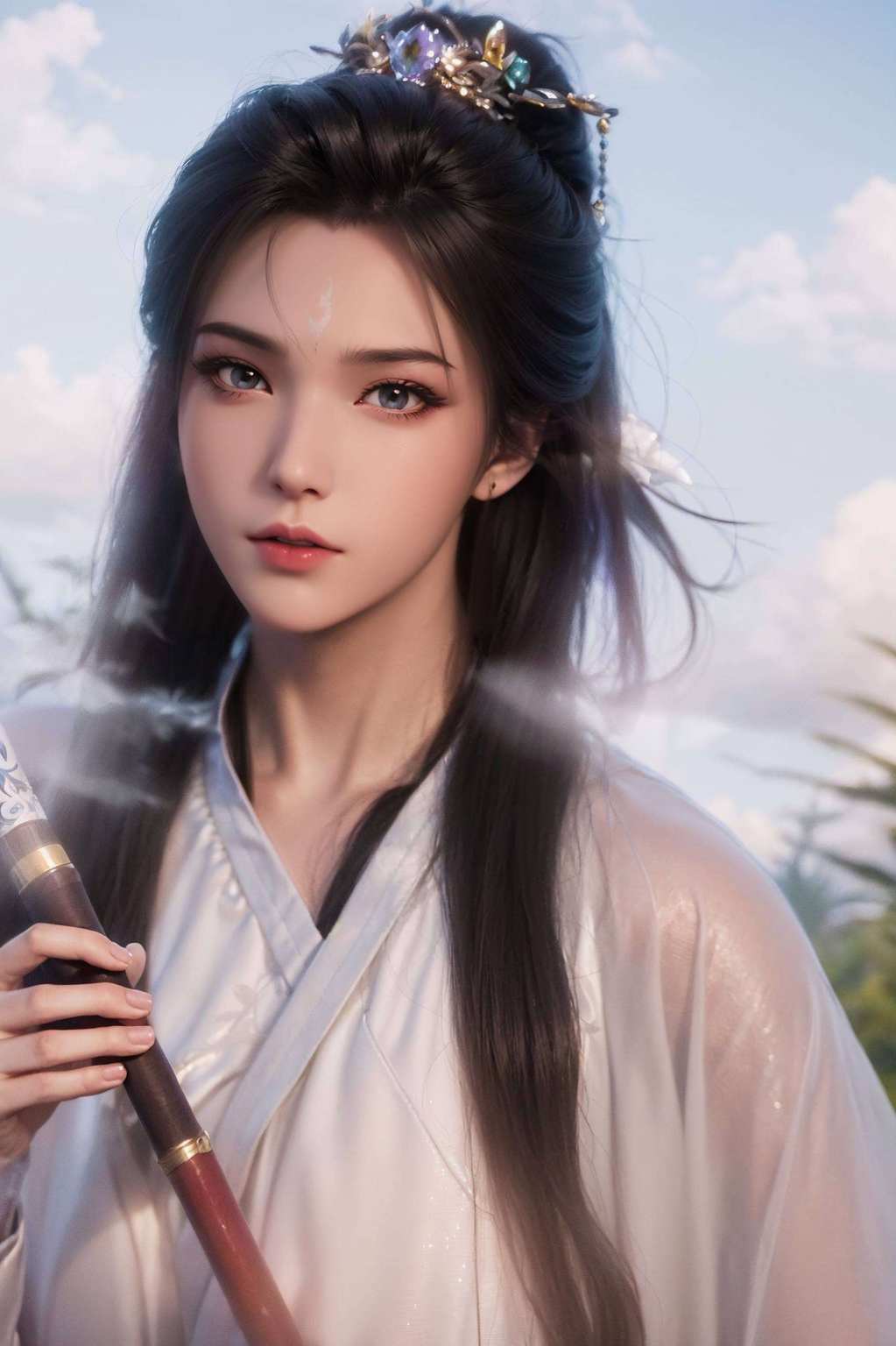 她的倩影如今跃然于极简壁纸之上那仙气逼人的国漫女神