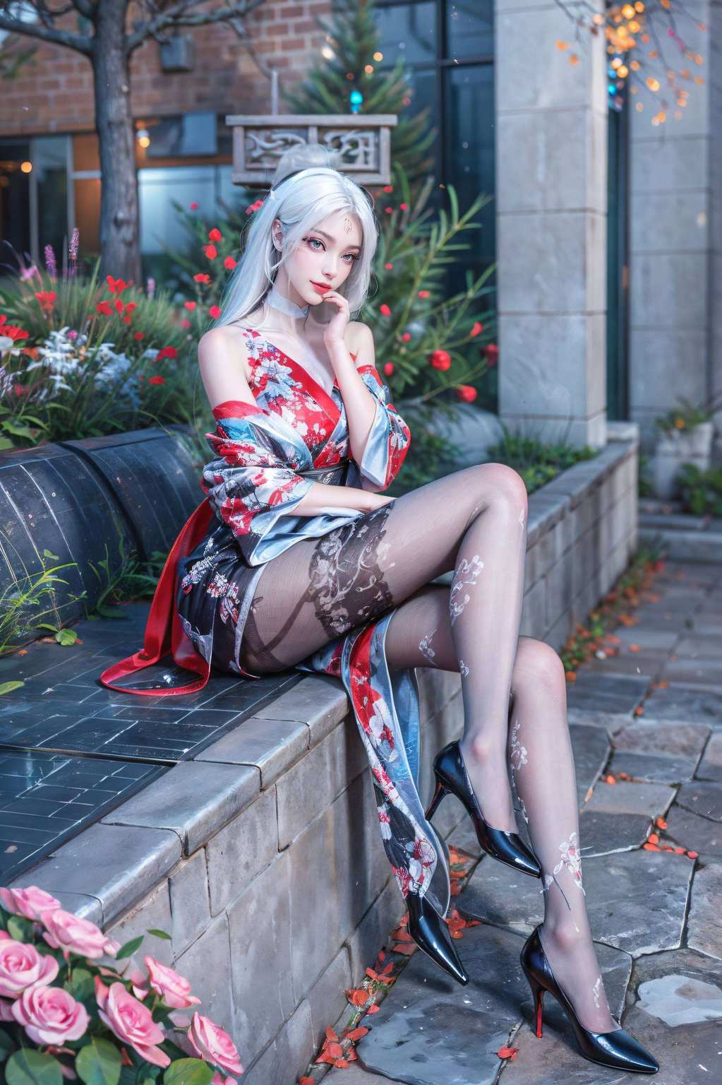 仿佛玄幻世界中的精灵壁画中的国漫美女